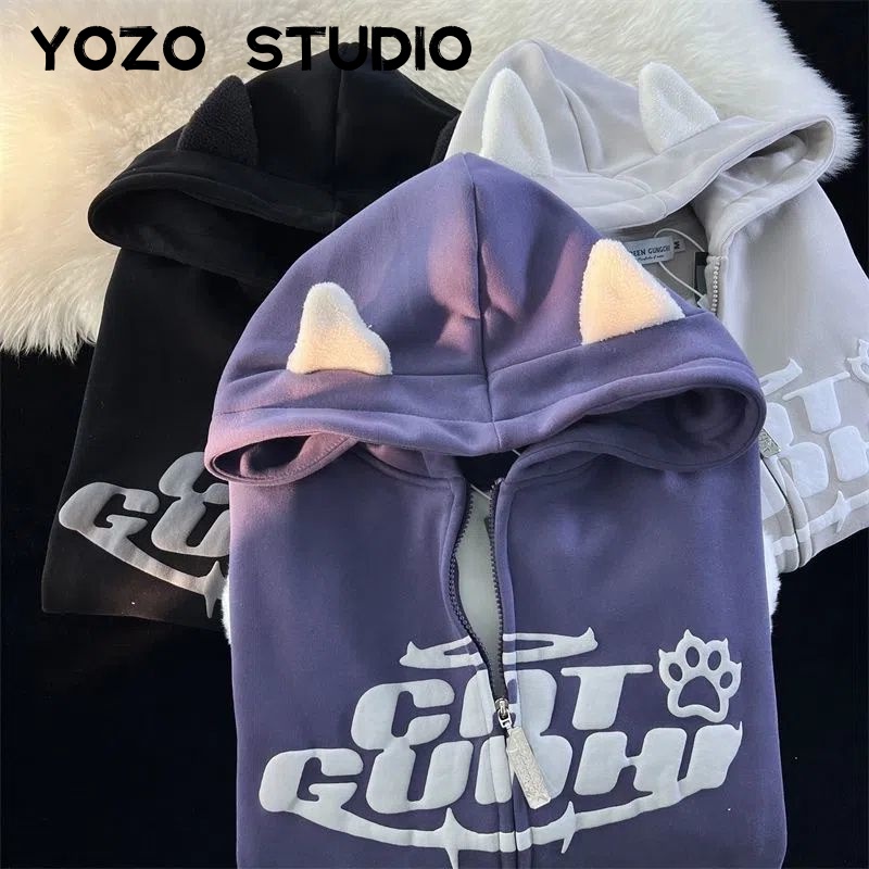 RUICHE Áo Khoác hoodie áo khoác nữ zip hoodie Fashion unique Phong cách Korean A28J12L 38Z230919