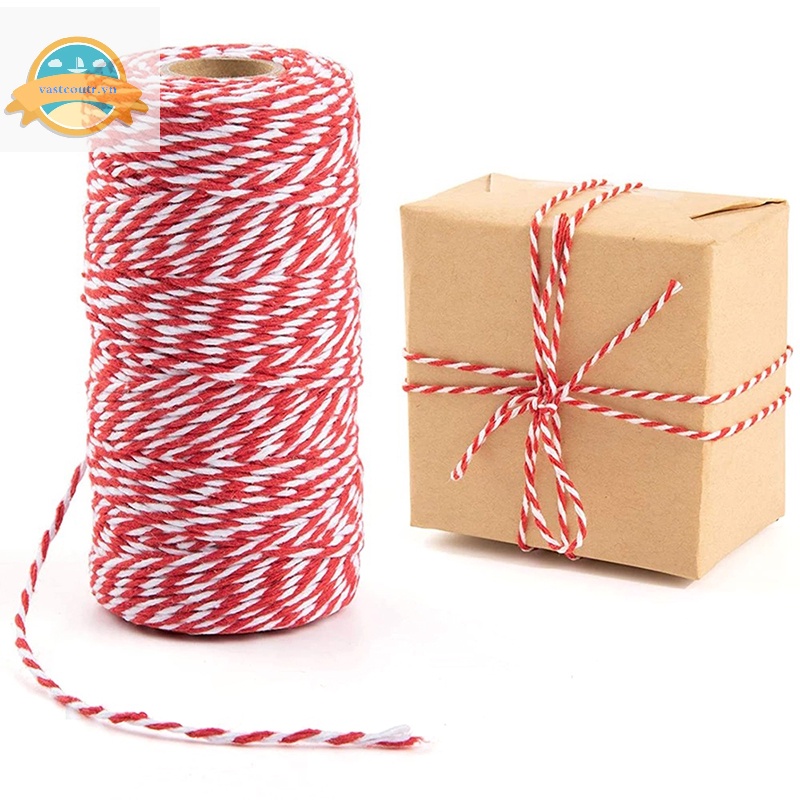 Cuộn Dây cotton 100m Dùng Gói Quà Giáng Sinh diy