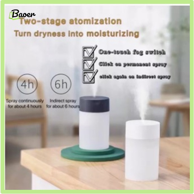 Máy Tạo Độ Ẩm Không Khí mini 100% Chính Hãng 260ml Có Đèn Và usb