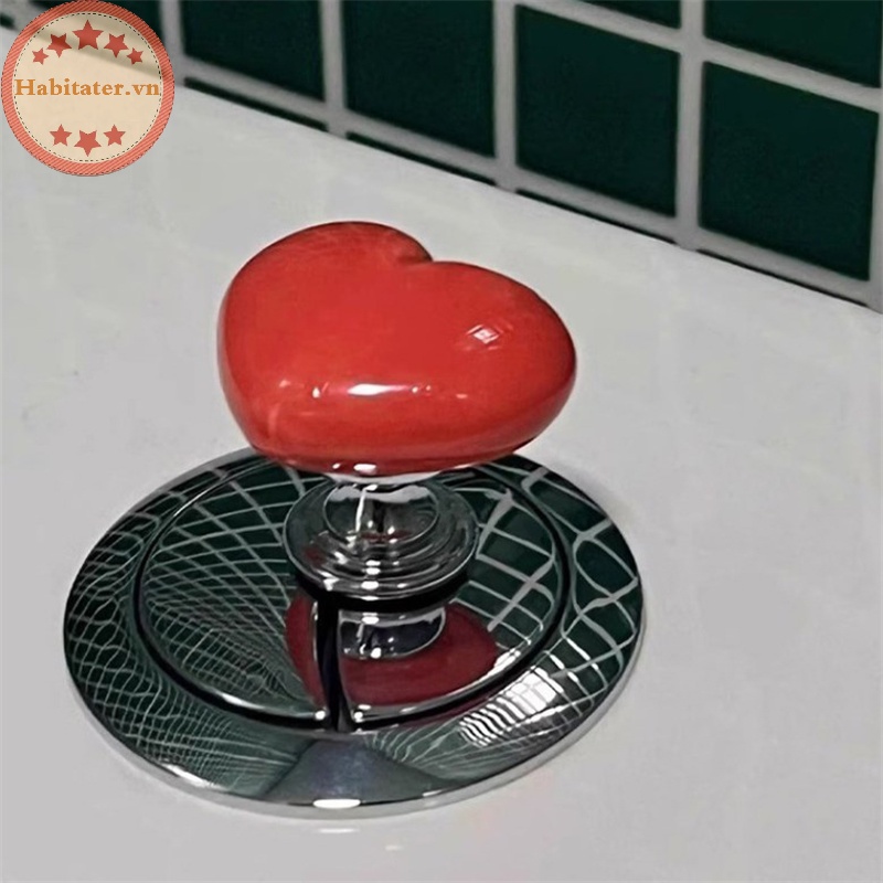 Tater Công Tắc Nhấn Nút Bồn Cầu Dạng Nhấn Hình Trái Tim Trang Trí Phòng Tắm Nút Nhấn Nước Tại Nhà vn