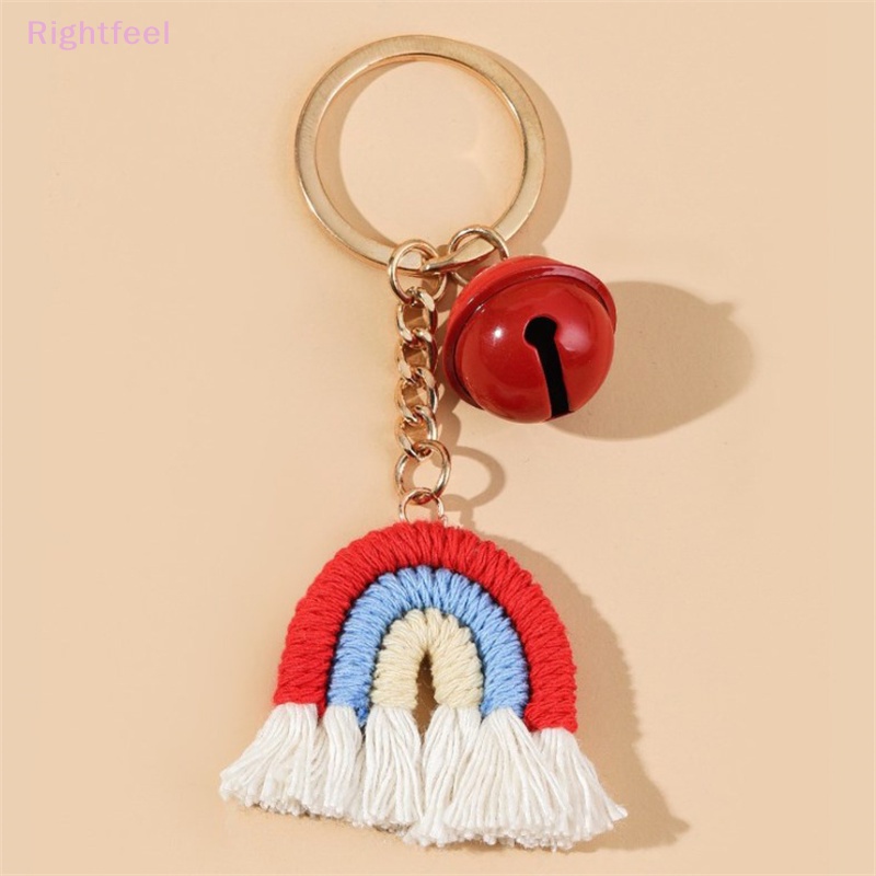 Qfeel Móc Khóa Dây cotton Dệt Thủ Công Mặt Chuông Gió Mưa Phong Cách scandinavian Dành Cho Nữ Trang Trí Túi Xách Xe Hơi Mới