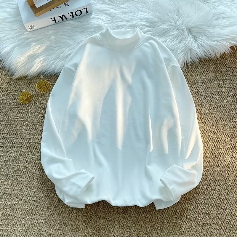 ✦AFFLIGA✦ Cao Cấp - Áo Thun Nam Tay Dài Cổ Cao Hai Mặt Màu Trơn Mặc Trong