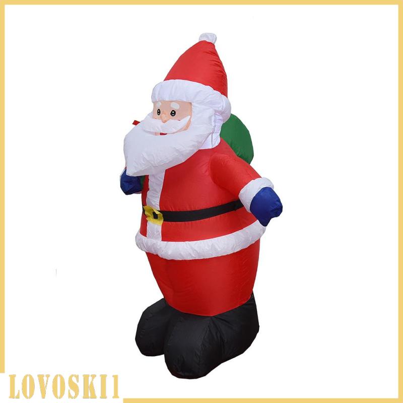 Ông Già Noel Bơm Hơi Bằng polyester 120cm Có Đèn Trang Trí Ngoài Trời