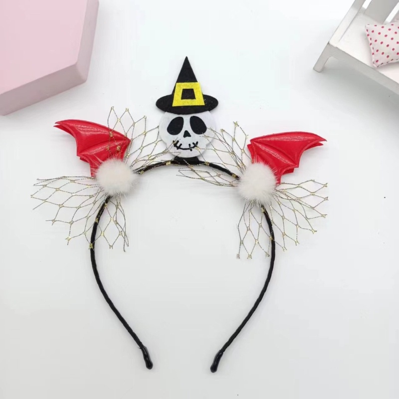 Băng Đô Cài Tóc Hình Đầu Lâu Có Đôi Mắt Máu Vui Nhộn Trang Trí Tiệc halloween