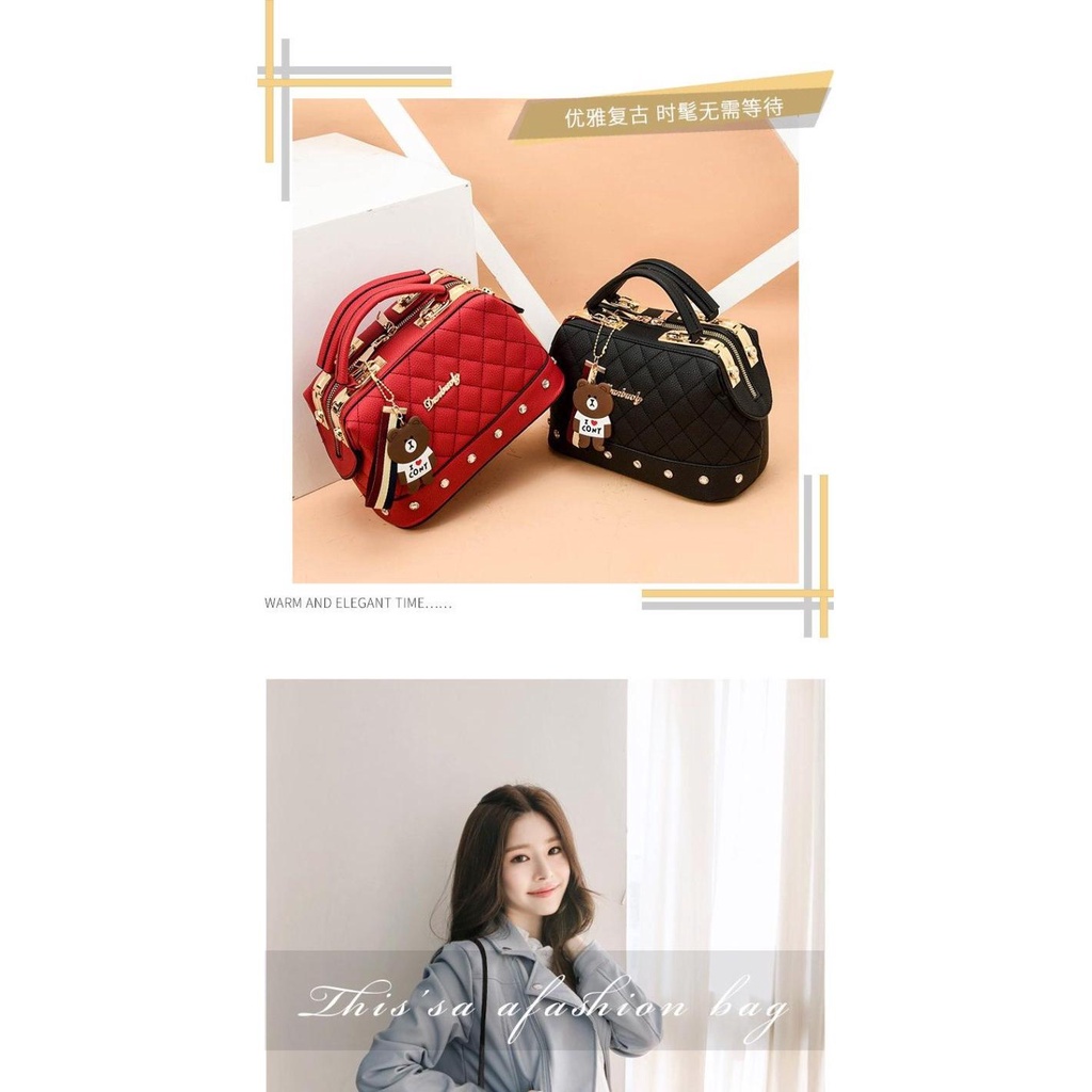 Túi nữ thời trang mẫu mới Âu Mỹ túi xách tay phong cách thơm nhỏ hình thoi túi đeo vai Boston