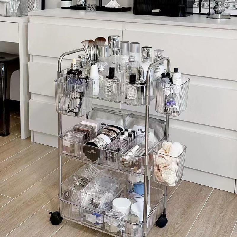 Kệ Spa đa năng VIP 3 Tầng Trong Suốt Cao Cấp 1986 Có Bánh Xe