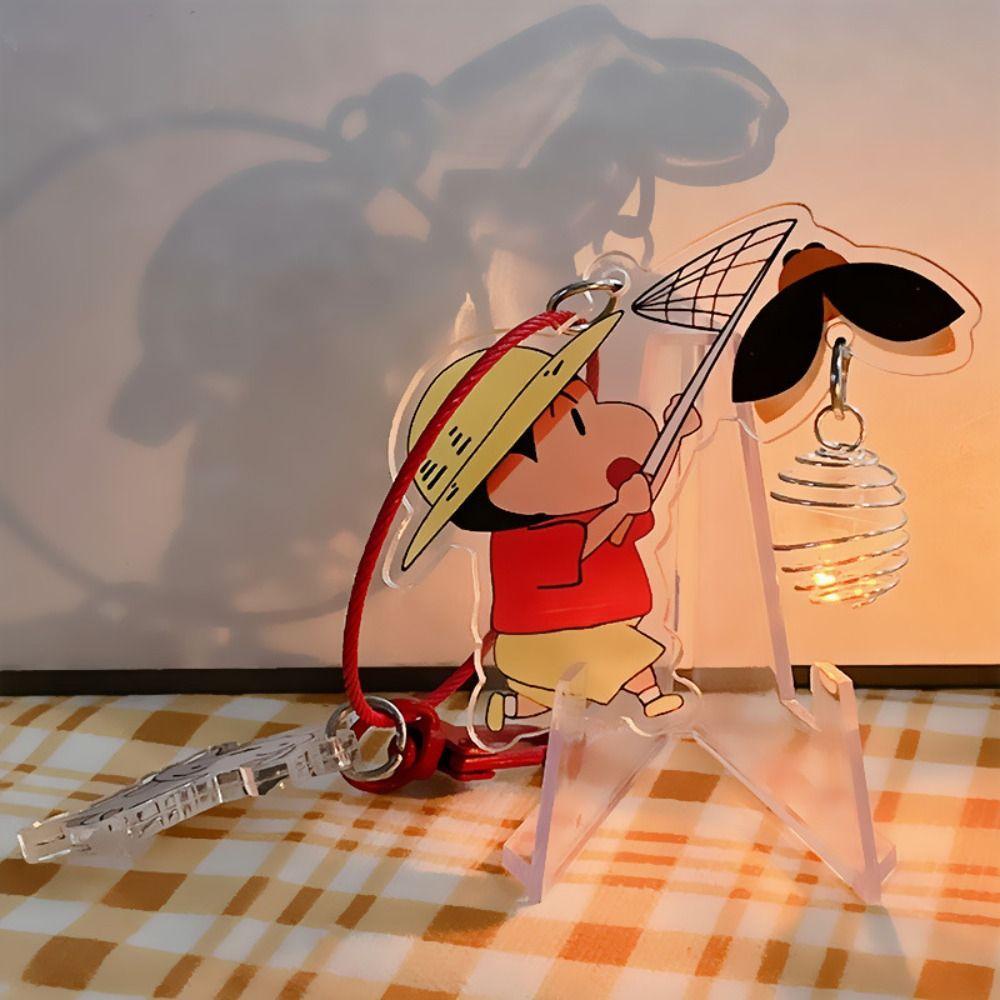 Móc Khóa acrylic Hình shin-chan Phát Sáng Vui Nhộn Kiểu Nhật Bản