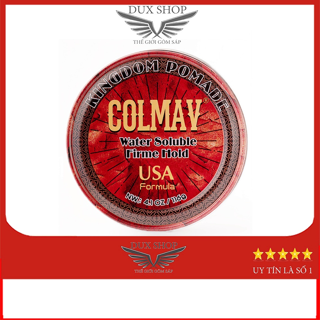 Sáp Vuốt Tóc Nam COLMAV Kingdom Pomade Red - 116Gram, Giữ Nếp Cao Cấp Hương Nước Hoa - Pomade Tạo Kiểu Tóc Hot Nhất 2023
