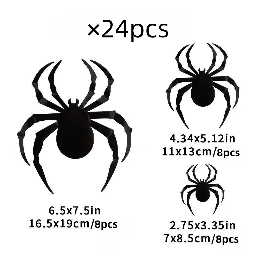 Set 60 / 24 Sticker 3d Hình Dơi Đen Trang Trí halloween