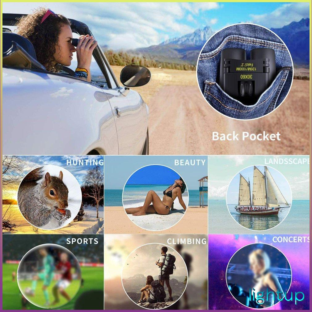 30*60 Binoculars Portable Pocket Foldable Waterproof Mountaineering Telescope