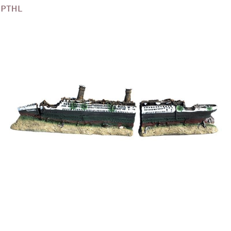 Tượng Tàu titanic Trang Trí Bể Cá Bằng resin Tự Nhiên