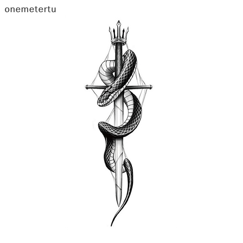 Onemetertu Hình Xăm Dán Tạm Thời Hình Rắn Đen Chống Thấm Nước Cho Nam Và Nữ