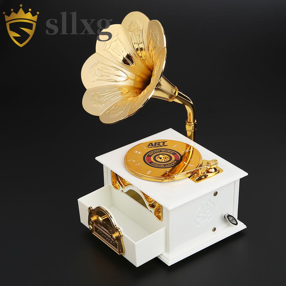 Hộp Nhạc Hình Máy Hát Đĩa phonograph Bằng Gỗ Phong Cách vintage Sáng Tạo Dùng Làm Quà Tặng Sinh Nhật / Giáng Sinh