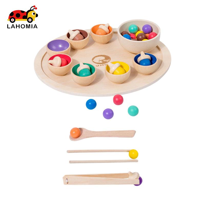 Montessori Đồ chơi bát ăn LAHOMIA theo phương pháp Montessori phân loại và đếm màu cho trẻ em