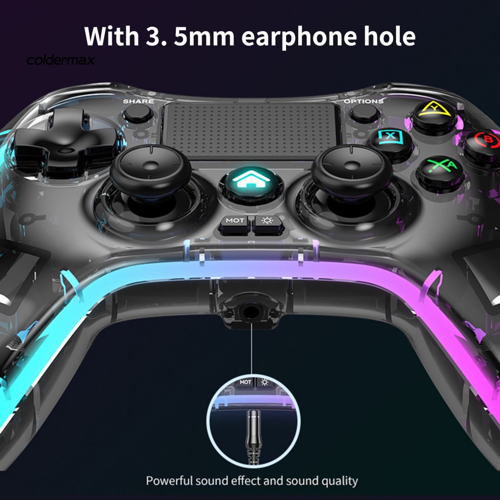 Tay Cầm Chơi game Không Dây ps4 Kết Nối bluetooth Chuyên Nghiệp Màu Sáng Trong Suốt Có Thể Sạc Lại