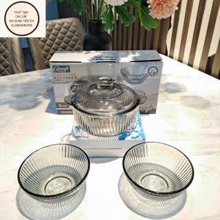 Set bộ nồi bát thủy tinh chịu nhiệt NB01