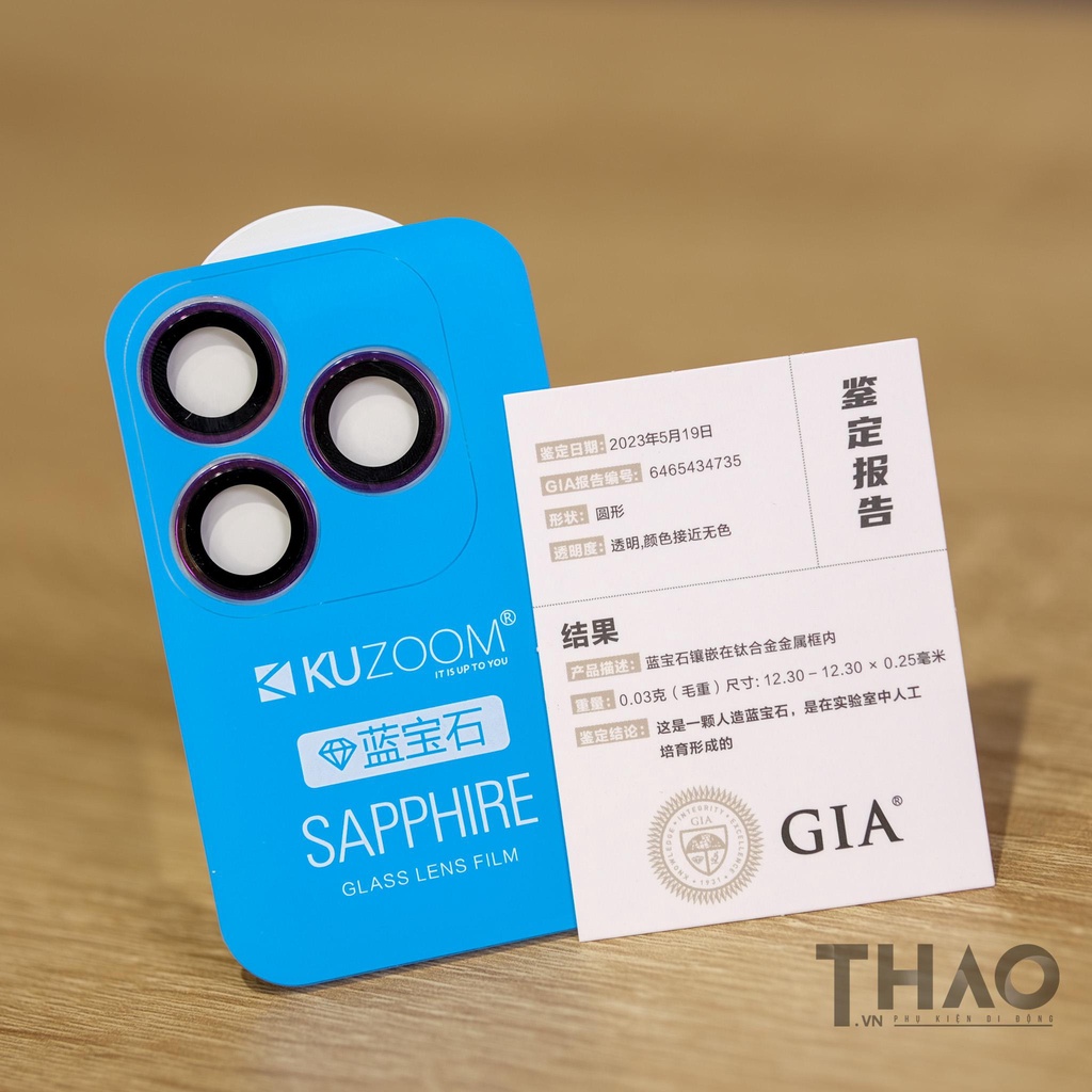 Dán bảo vệ lens camera KUZOOM SAPPHIRE dành cho iPhone 15Pro/15Promax