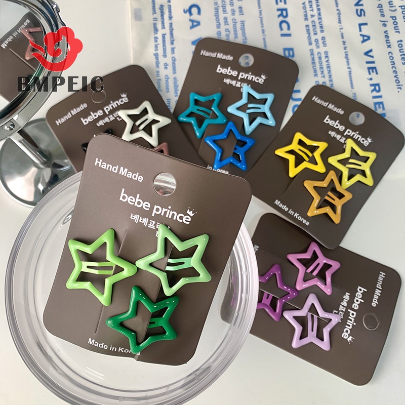 Set 3 Kẹp Tóc bb y2k Hình Ngôi Sao Nhiều Màu Sắc Dễ Thương Cho Nữ Mới