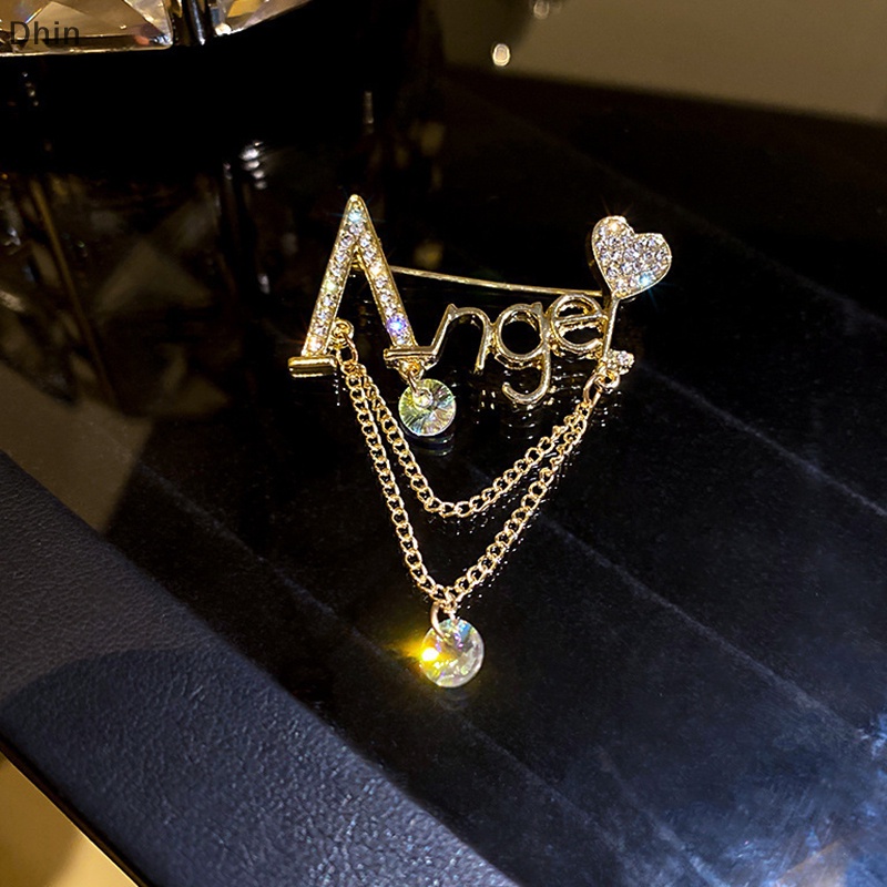 Ghim Cài Áo Hình Chữ Cái Đính Đá Thời Trang Dành Cho Nữ