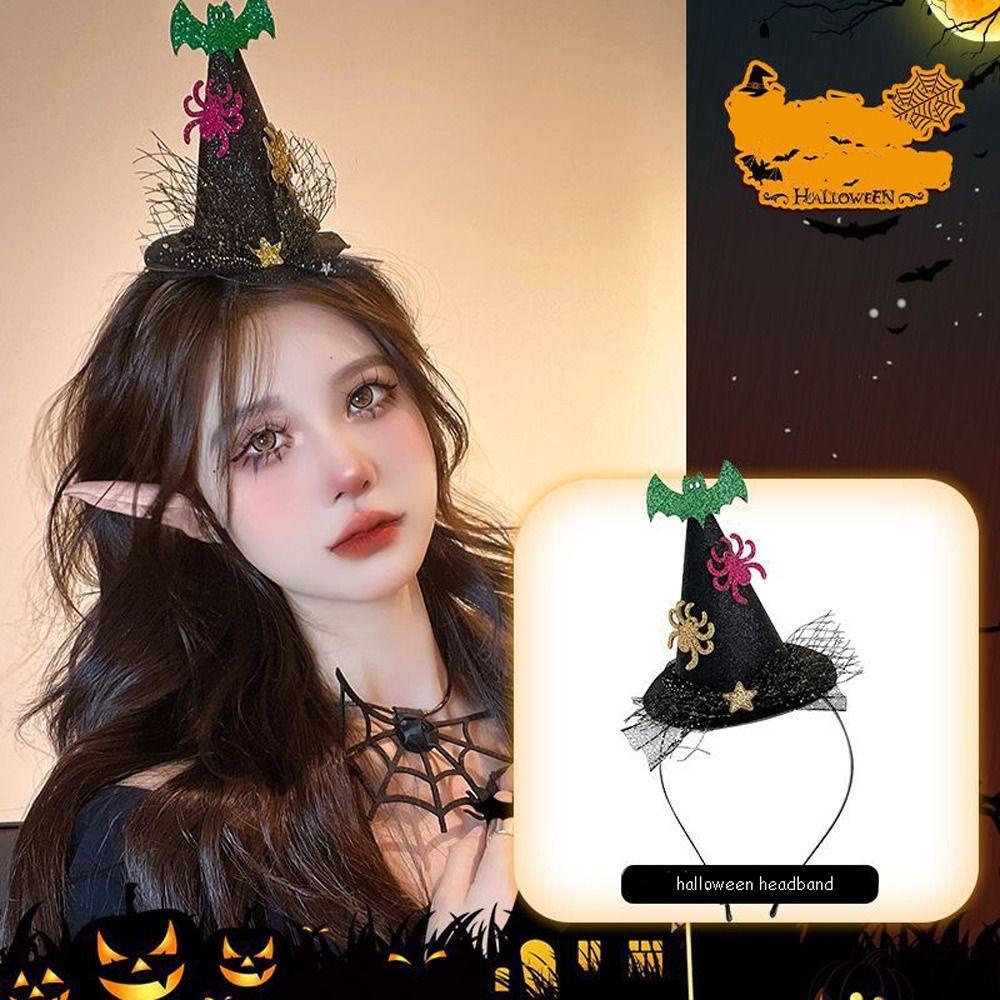 Băng Đô Cài Tóc Hình Nón Phù Thủy Dơi / Người Nhện / Ngôi Sao Kiểu halloween Dễ Thương