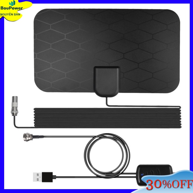 Boupower Ăng Ten Kỹ Thuật Số Trong Nhà 50 Dặm dvb-t2 vhf 47-230mhz Uhd 470-862mhz
