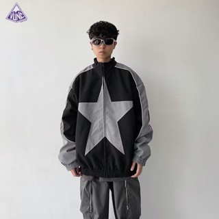 Vunc Áo Khoác Bóng Chày Dáng Rộng Phối Màu Phong Cách Đường Phố Mỹ Thời Trang Thường Ngày Cho Nam