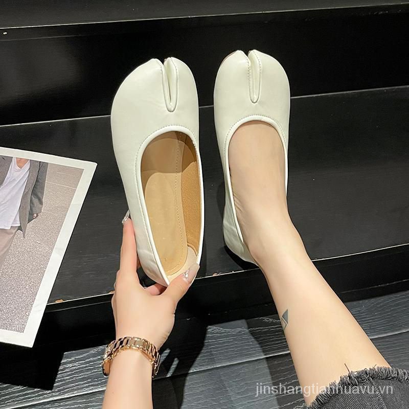 Giày Búp Bê Đế Bằng Thiết Kế Hở Ngón Thời Trang Mới 2023 Cho Nữ