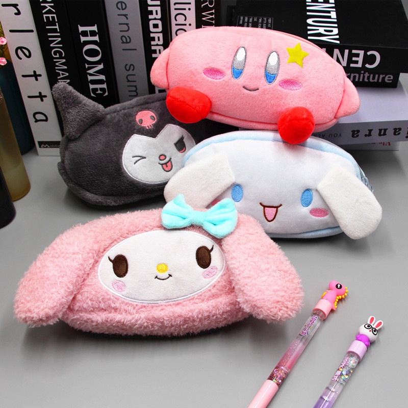 Sanrio Túi Đựng Bút Hình Thỏ melody / Cún melody / kirby kuromi Nhồi Bông Dễ Thương Ốp