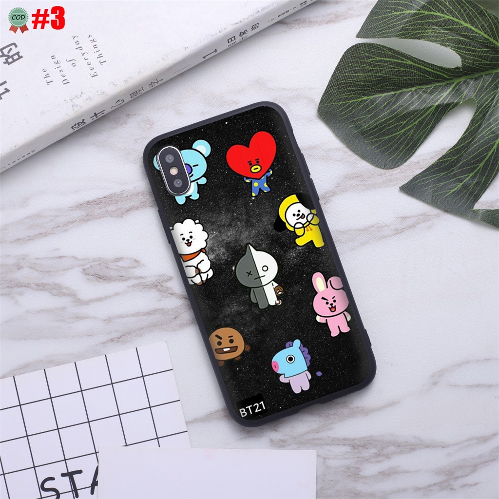 Ốp Điện Thoại Dẻo Họa Tiết Hoạt Hình bt21 bts Dễ Thương Cho iphone x xs xr 14 pro max plus 12 13 mini y4