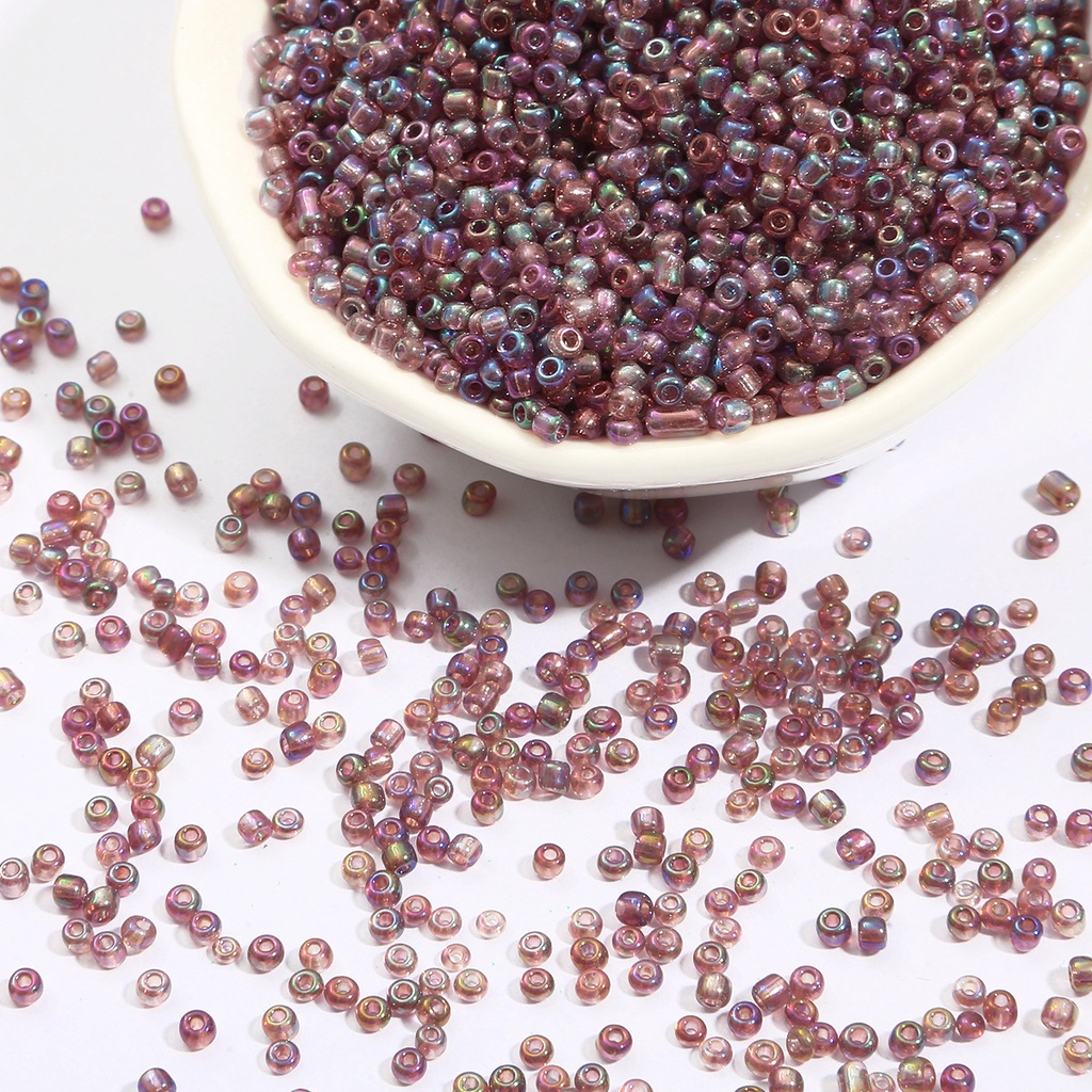 Set 250 / 500 Hạt Thủy Tinh Mạ Màu Sắc 2mm / 3mm Làm Trang Sức Thủ Công diy