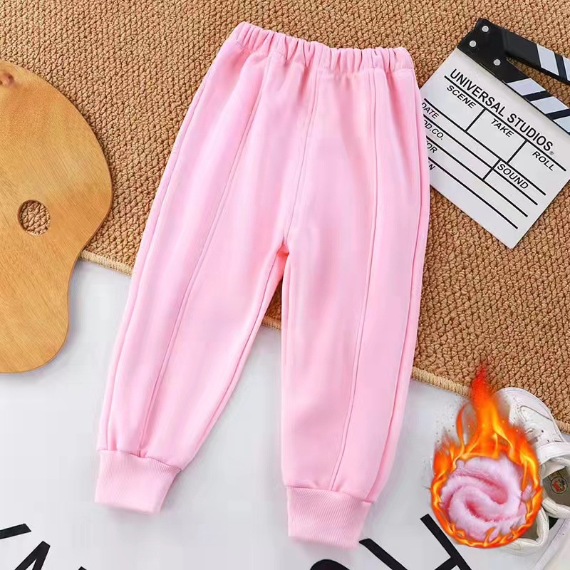 Phlis Quần Dài Thể Thao Lót Lông Cừu Thời Trang Thu Đông Cho Bé Trai Và Gái