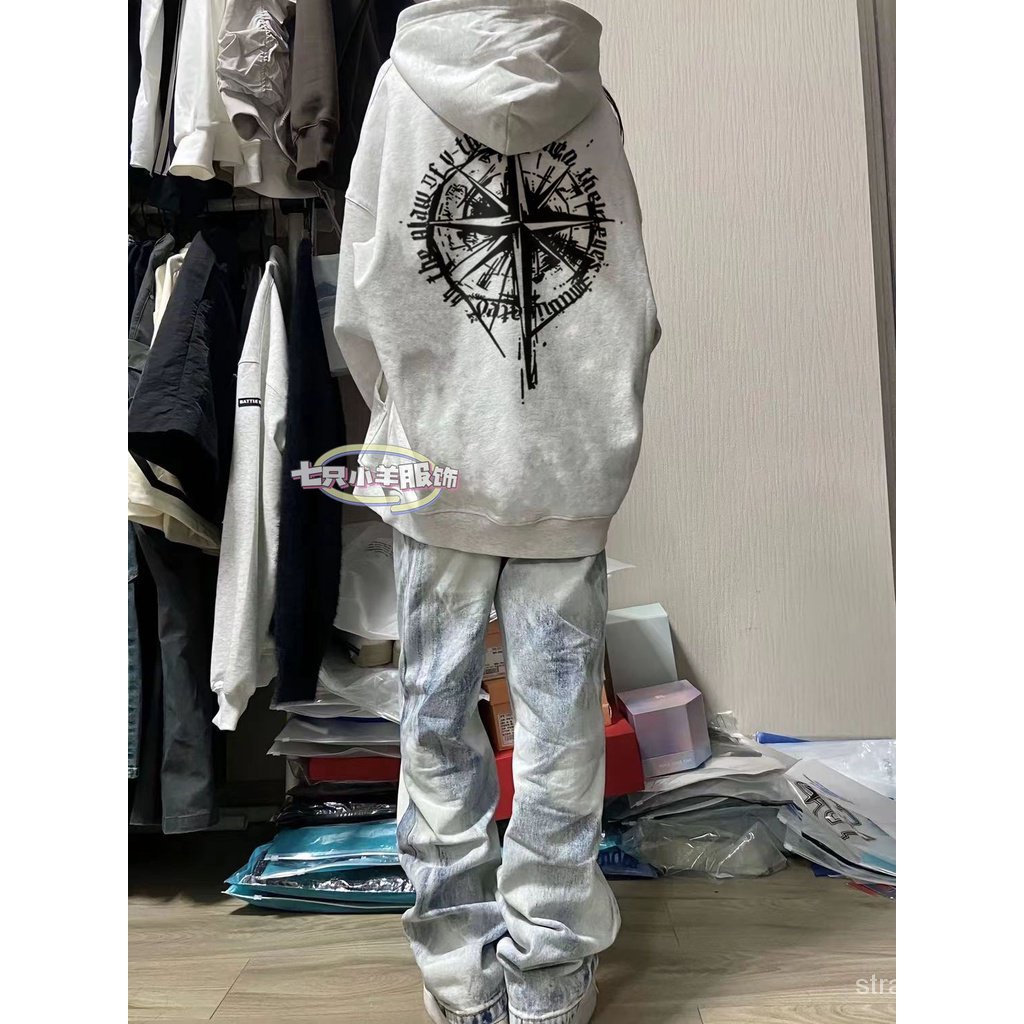 Áo Hoodie Bằng cotton Dày Dặn Phong Cách Đường Phố Mỹ Thời Trang Thu Đông