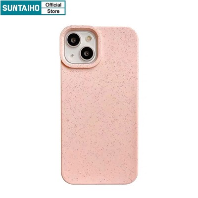 Suntaiho Ốp lưng Ốp iphone màu hồng trắng Ốp Điện Thoại Silicon Mềm Chống Sốc Màu Trơn Phân Hủy Sinh Học Cho iphone 15 pro max 14 13 12 11 pro max xs max xr xs ip 7 8 plus