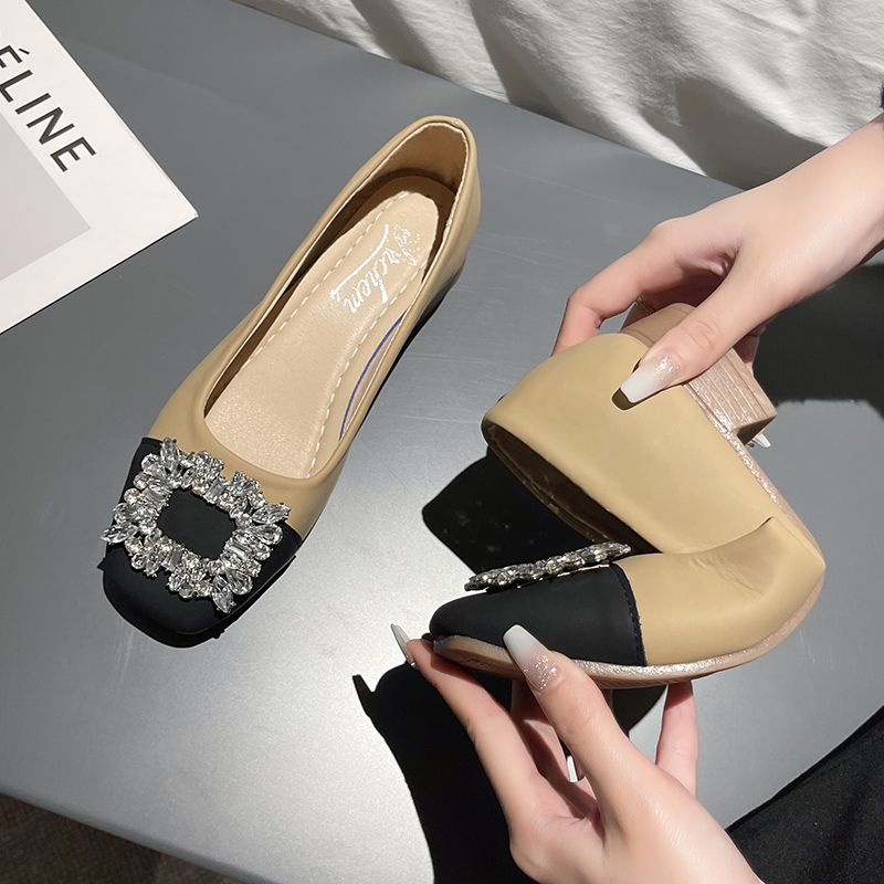 Giày Búp Bê Mũi Vuông Đế Thấp Mềm Mại Thời Trang Mùa Thu Cho Nữ