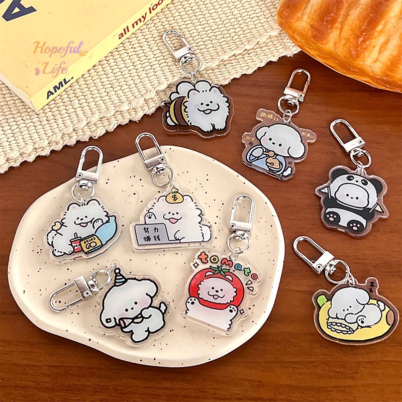 Móc Khóa acrylic Hình Chú Chó Hoạt Hình Đáng Yêu