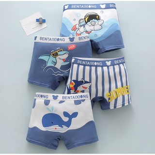 4 Miếng Quần Lót Trẻ Em Cotton Nguyên Chất Bé Trai Boxer Bé Trai Boxer Quần Đùi Vừa Lớn Trẻ Em Hoạt Hình Quần Lót Bé Quần Short