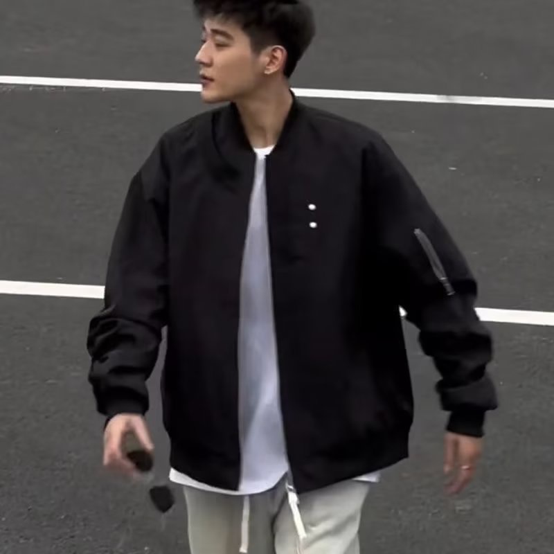Áo khoác bóng chày VUNC dáng rộng phong cách Mỹ thời trang cho nam