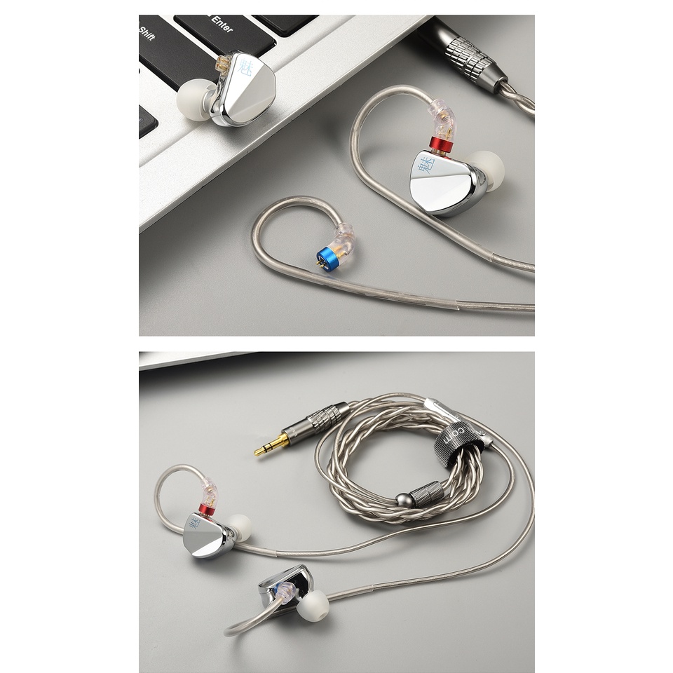 Dây Cáp Nối Nâng Cấp Tai Nghe Mạ Bạc ls200 Kèm mic 2.5 3.5 4.4 type c Cho kz konoka