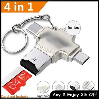 Đầu đọc thẻ nhớ micro sd usb 3.0 4 trong 1 iphone