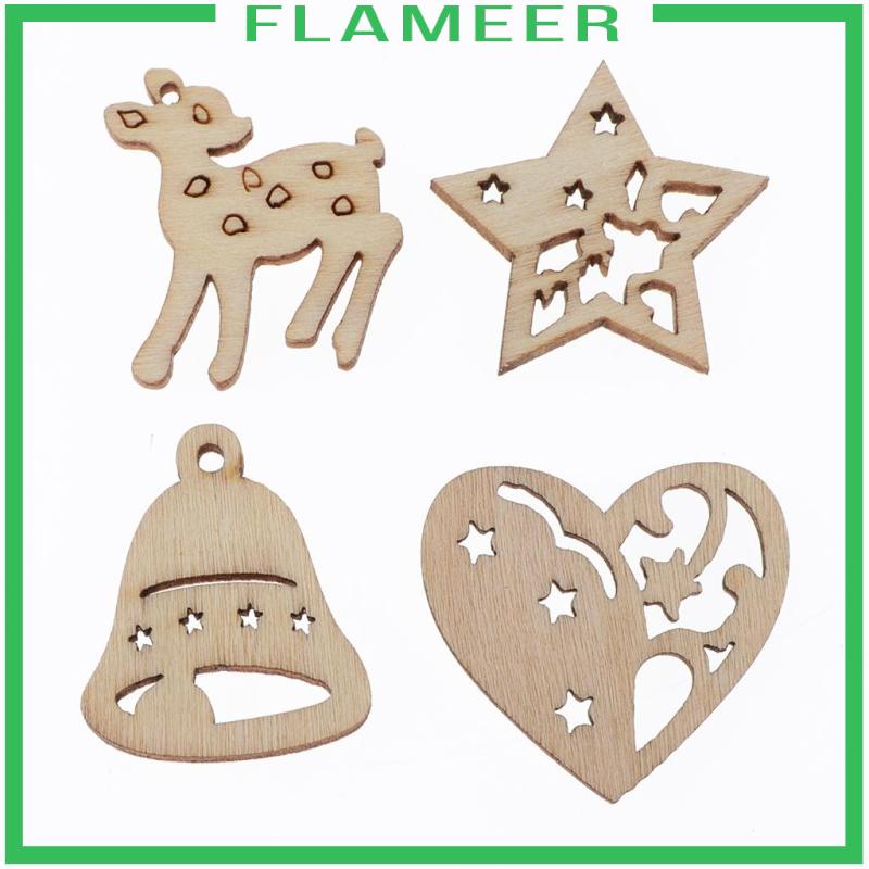 Set 50 Ngôi Sao Gỗ Gồm 50 Mảnh Ghép Hình Trang Trí Cây Thông Noel