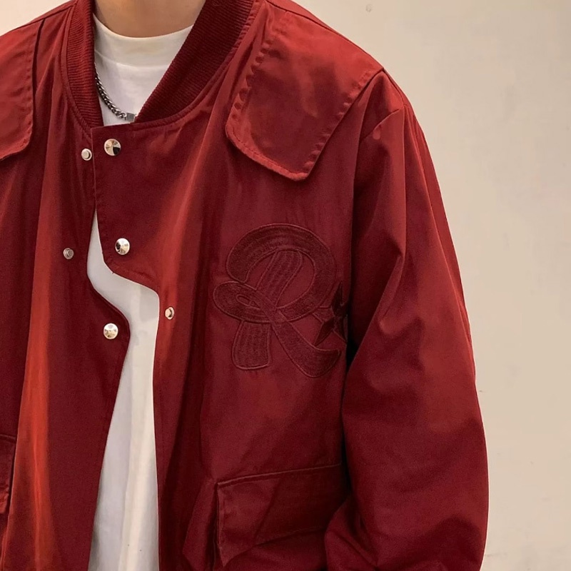 PaulWeekend Áo Khoác Bóng Chày Cao Cấp Thêu Họa Tiết Phong Cách Hồng Kông Thời Trang Mùa Thu Cao Cấp Cho Nam