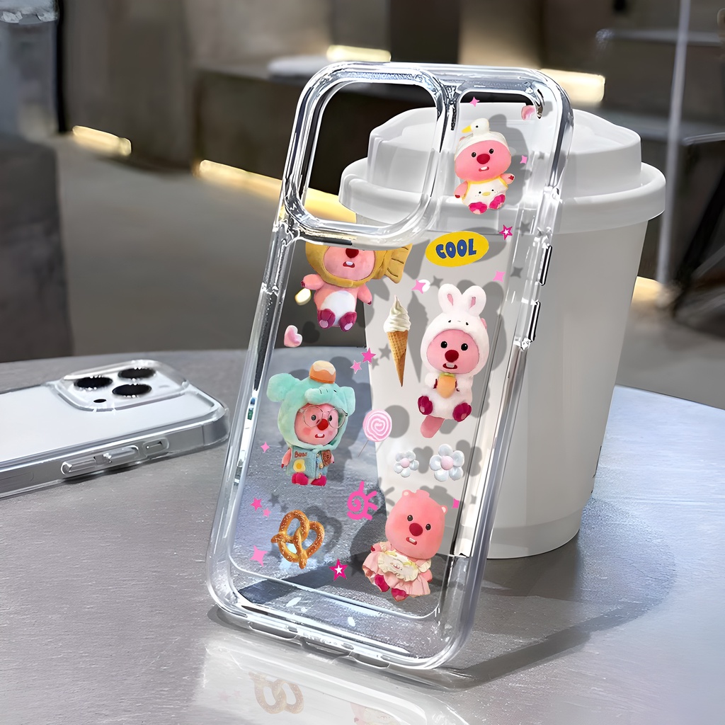 Nhân vật hoạt hình Loopy Ốp Điện Thoại tpu Mềm Trong Suốt Có Túi Khí Cho iphone 14 xr 13 11 12 pro max 8 7 6 6s plus x xs max se 2020 13 12 11 Dễ Thương Ốp Điện Thoại Dẻo Họa Tiết Hoạt Hình