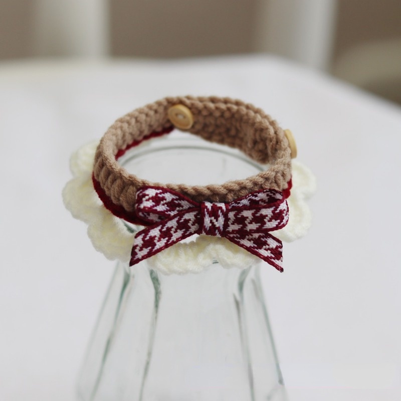 Vòng Cổ Len Đan Dễ Thương Cho Thú Cưng