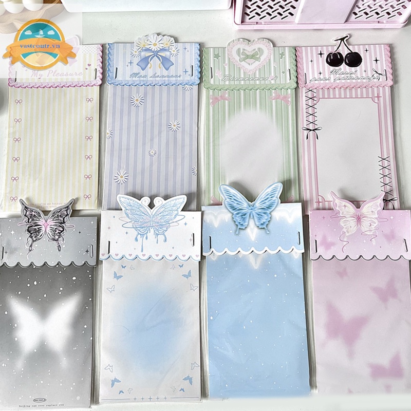 Coutr Set 5 Thẻ Giấy In Hình Đầu Bướm 3d Nghệ Thuật Trang Trí Sau Lưng
