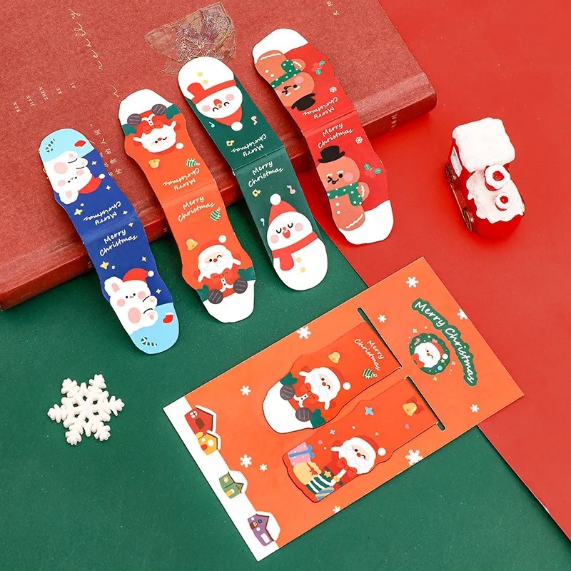 Bộ 2 Thẻ Đánh Dấu Trang Sách Giáng Sinh Từ Tính Họa Tiết Ông Già Noel Người Tuyết Dễ Thương Sáng Tạo Làm Quà Tặng Cho Bé