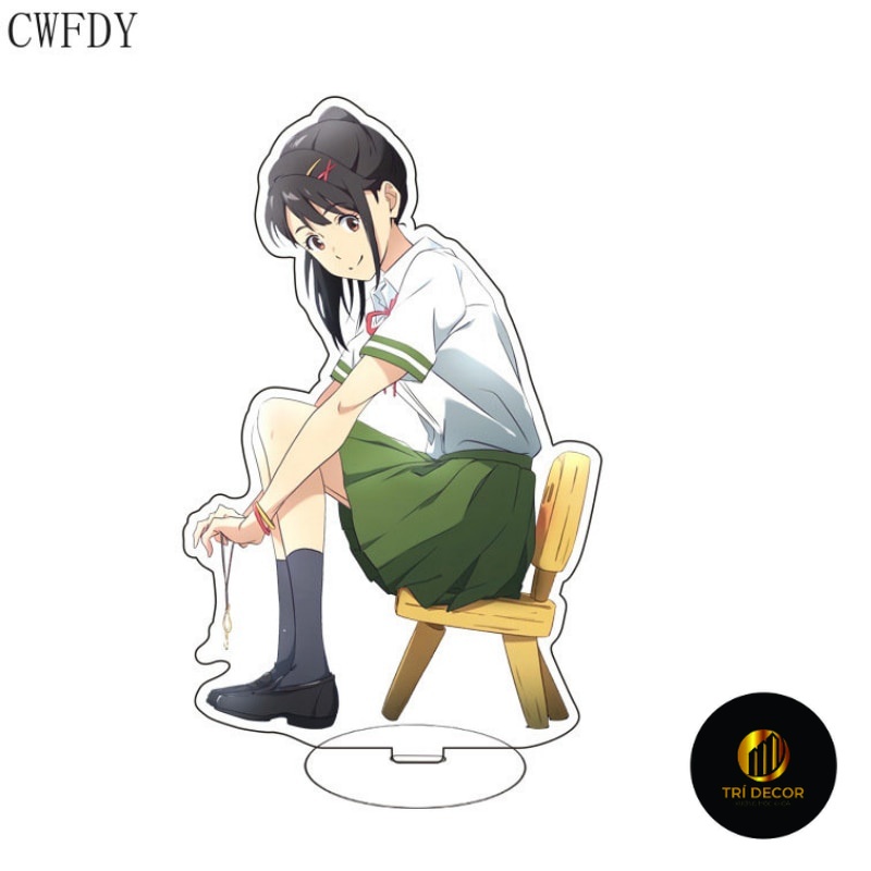 Mô hình Standee Anime Suzume No Tojimari Acrylic Stand Suzume Souta Daijin Chair Phụ kiện để bàn 15cm