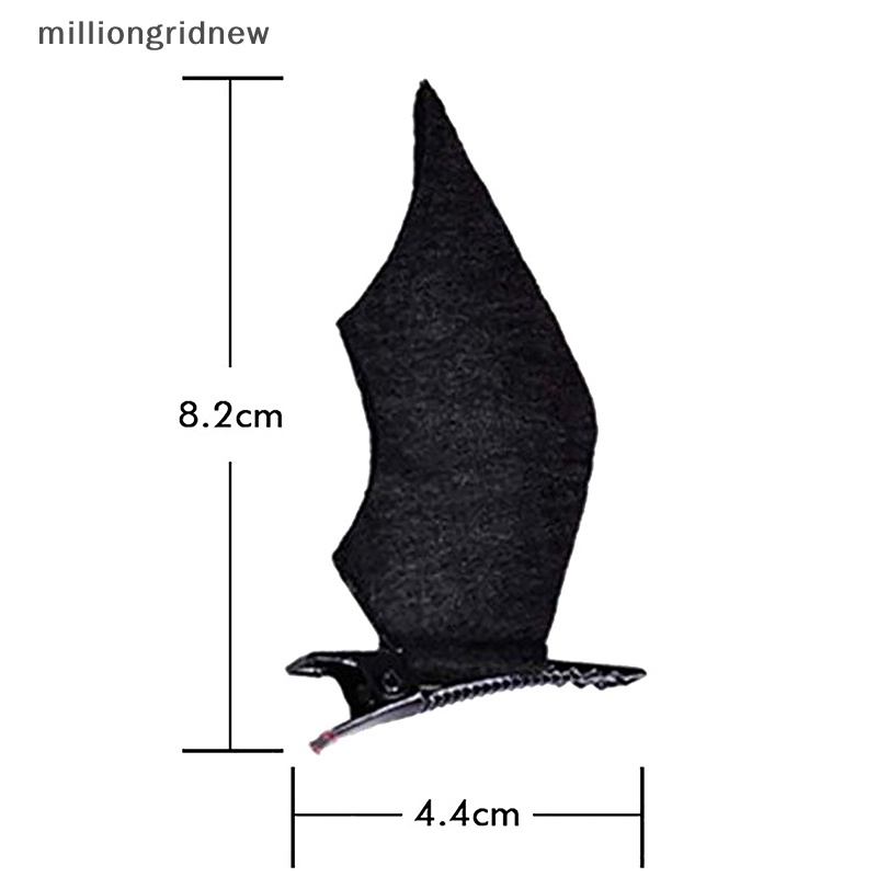 1 Cặp Kẹp Tóc Hình Cánh Dơi Màu Đen Hóa Trang halloween