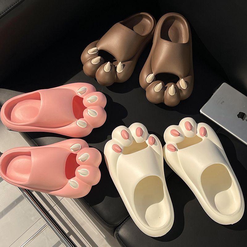 Dép Nhựa eva Bít Mũi Đế Dày Chống Trượt In Hình Chân Mèo Dễ Thương Thời Trang Mùa Hè Cho Cặp Đôi