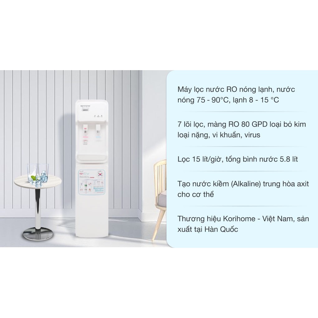 Máy lọc nước tích hợp nóng lạnh Korihome WPK-903