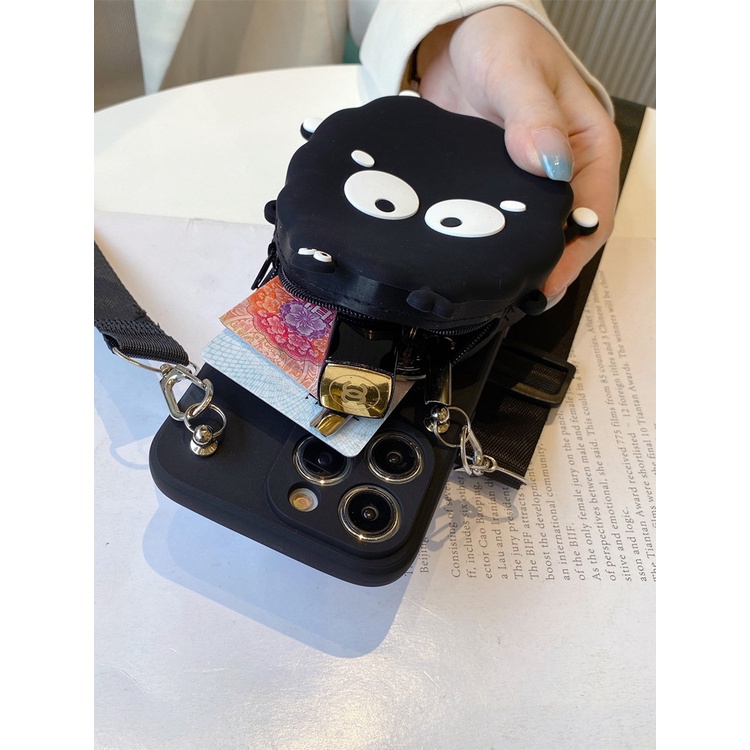 Điện Thoại Ốp Điện Thoại Silicon Hoạt Hình 3d Kèm Dây Đeo Cho iphone 14 plus 15 pro max